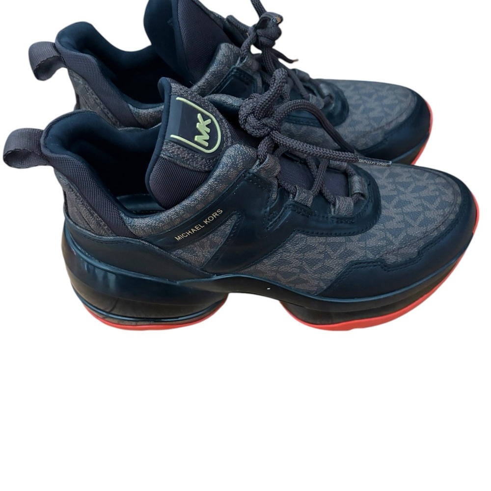 Michael Kors Kids Sneakers - Black and Brown with orange trim - Picture 3 of 4
